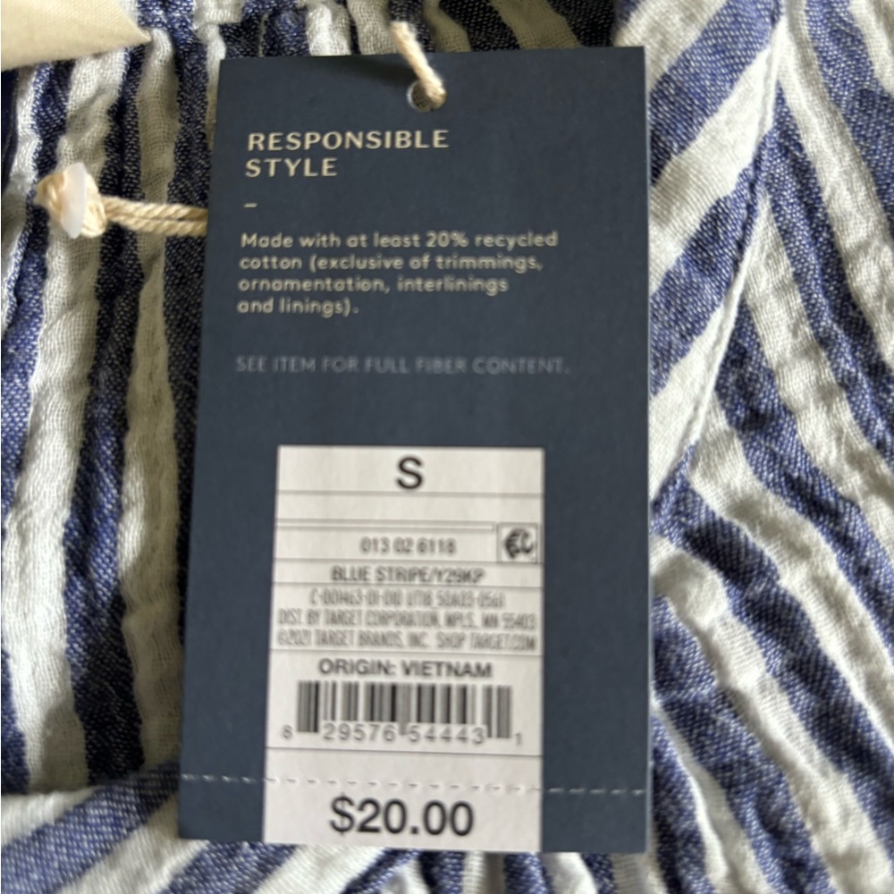 NWT Universal Thread Gauzy Pinstripe Blouse - Picture 8 of 10